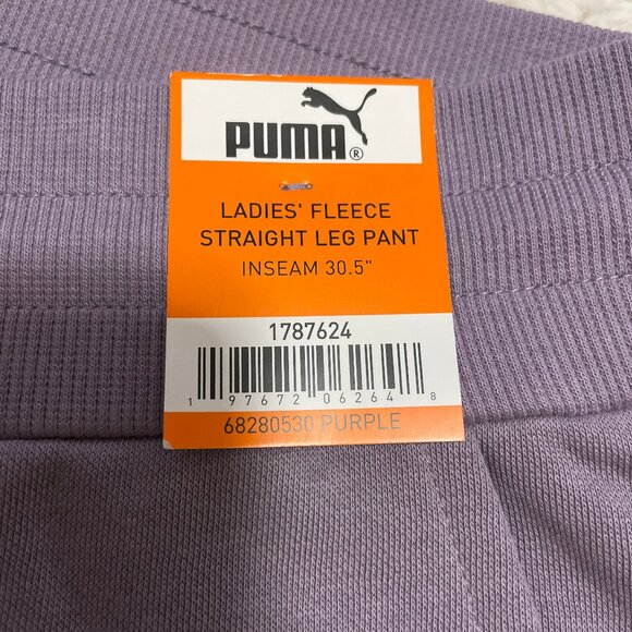 PUMA Ladies Fleece Straight Leg Pant Purple - Picture 4 of 6